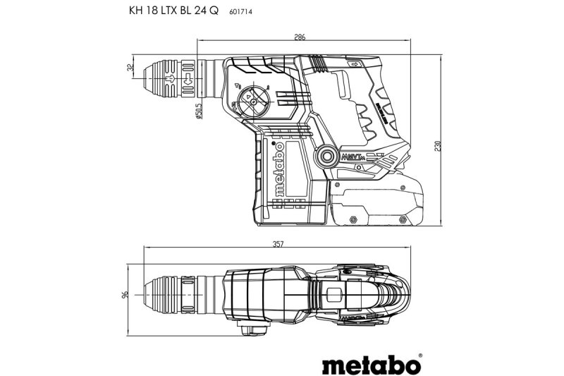 Metabo, Akku Hammer, KH 18, LTX BL 24 Q, Bohrhamme Pic6